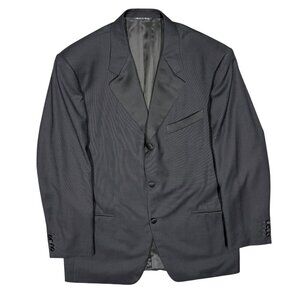 Canali Proposta Tuxedo Jacket Velvet Buttons Made in Italy Black Tux 44R